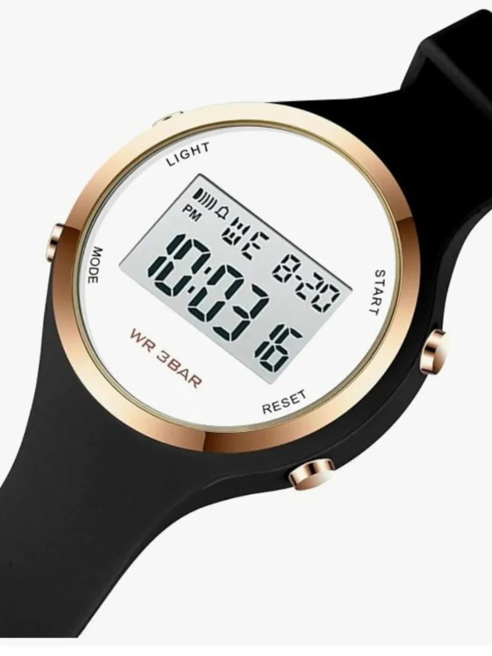 Black Digital Sport Watch 3ATM Waterproof LED Backlight Like New